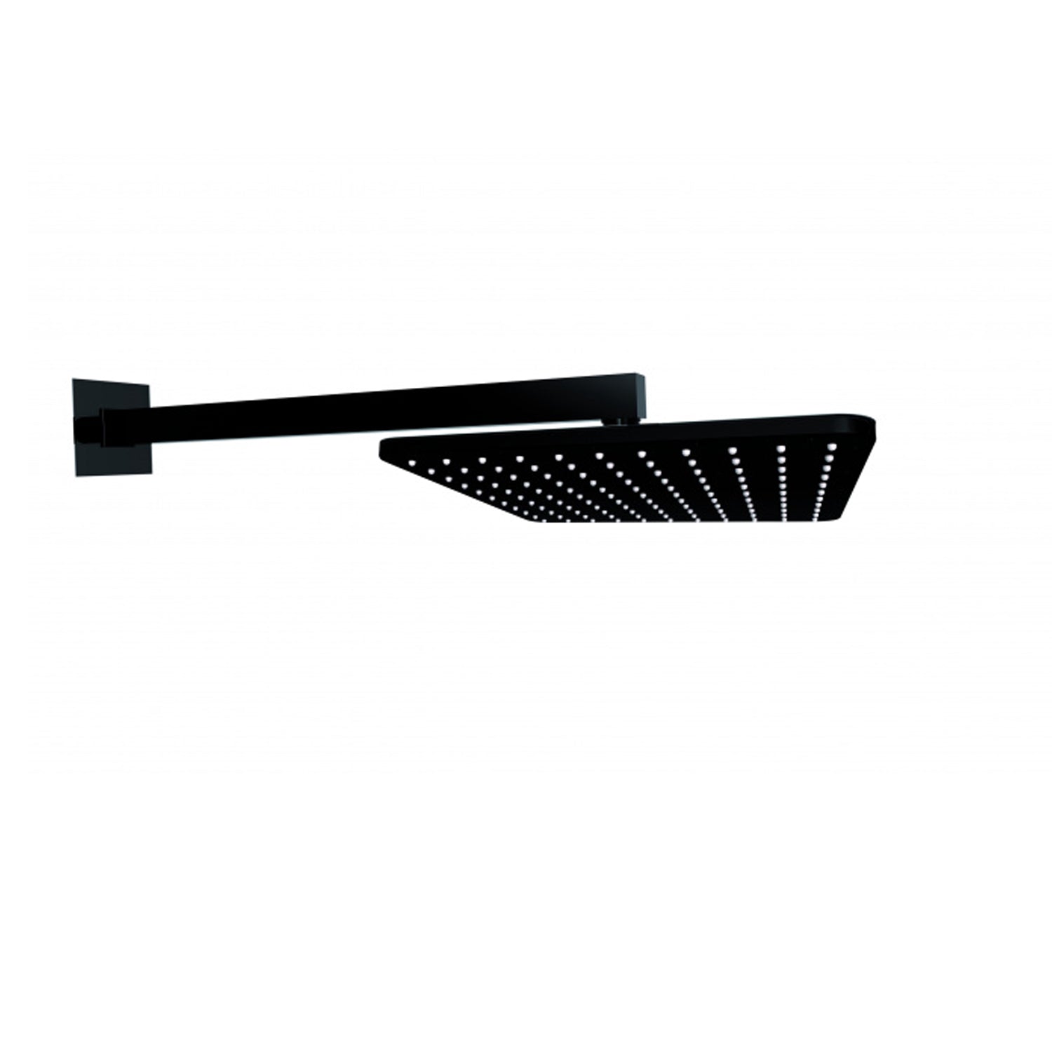 Soffione doccia quadro a parete Bossini Cosmo 28x28 nero opaco con braccio 400 mm by CeramicStore | Lo specialista del tuo bagno