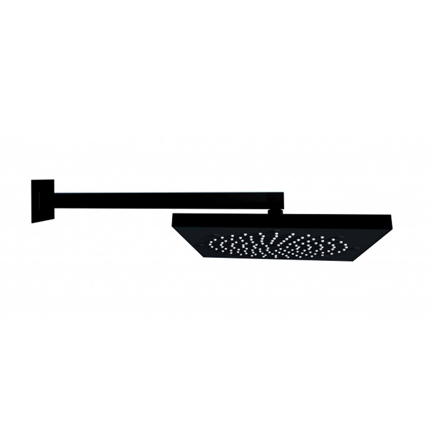 Soffione doccia quadro a parete Bossini Cosmo 21x21 nero opaco con braccio 350 mm by CeramicStore | Lo specialista del tuo bagno