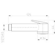 Doccetta igienica a pulsante Bossini Paloma diametro 34 mm abs cromato by CeramicStore | Lo specialista del tuo bagno