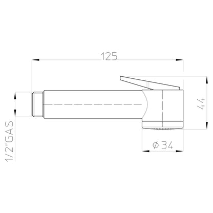 Doccetta igienica a pulsante Bossini Paloma diametro 34 mm abs cromato by CeramicStore | Lo specialista del tuo bagno