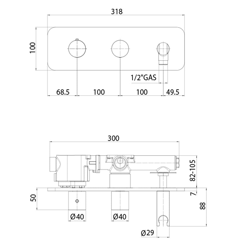 Miscelatore termostatico 2 vie con deviatore Bossini ottone cromato by CeramicStore | Lo specialista del tuo bagno