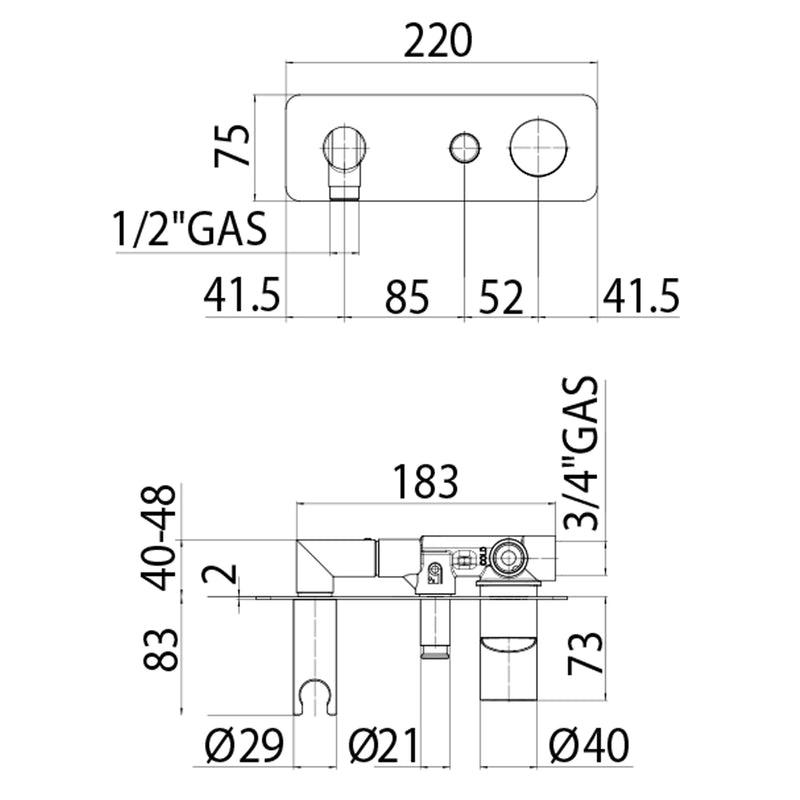 Miscelatore monocomando 2 vie Bossini ottone cromo con deviatore e presa acqua by CeramicStore | Lo specialista del tuo bagno