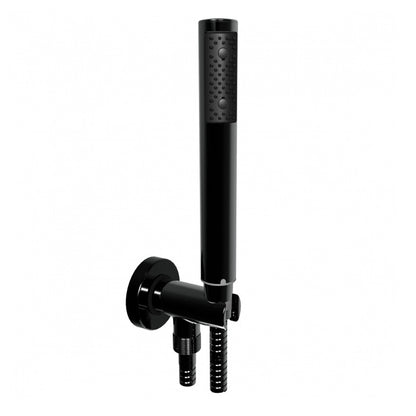 Kit doccia duplex Bossini ottone nero opaco con presa acqua e supporto doccia by CeramicStore | Lo specialista del tuo bagno