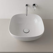 Lavabo d'appoggio Ceramica Globo T-Edge bianco opaco 38x38 h.16 cm