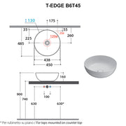 Lavabo da appoggio bianco opaco Ceramica Globo T-Edge à˜ 45 h.16 cm