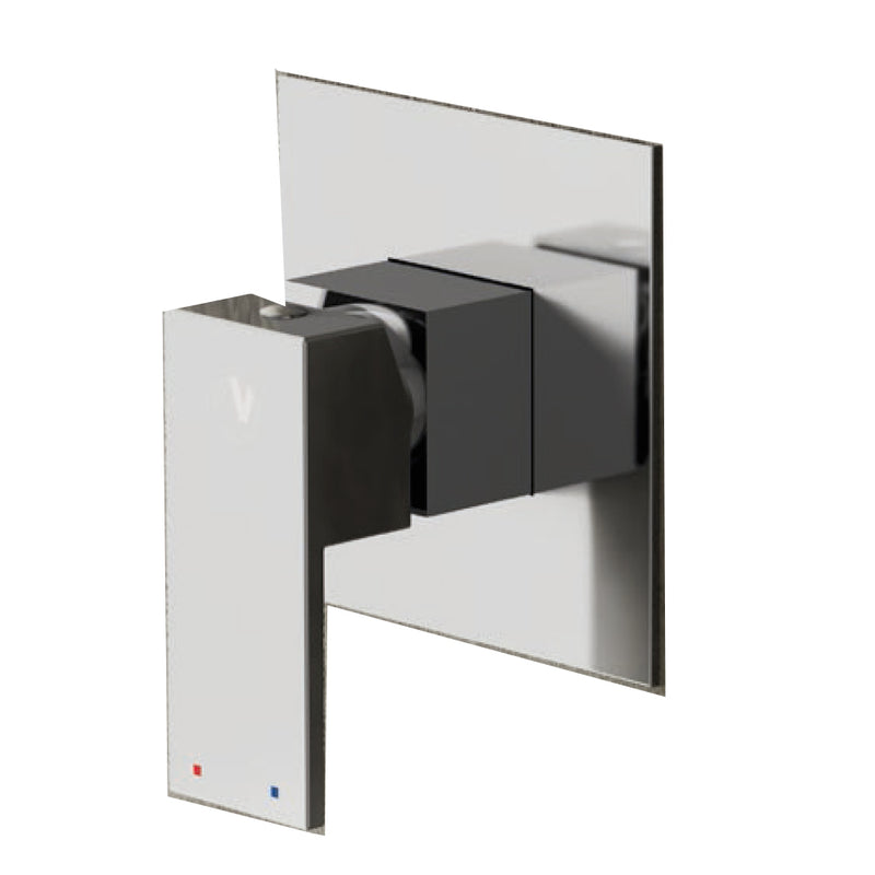 Miscelatore doccia incasso Square ottone cromato con placca Slim in finitura a specchio by CeramicStore | Lo specialista del tuo bagno