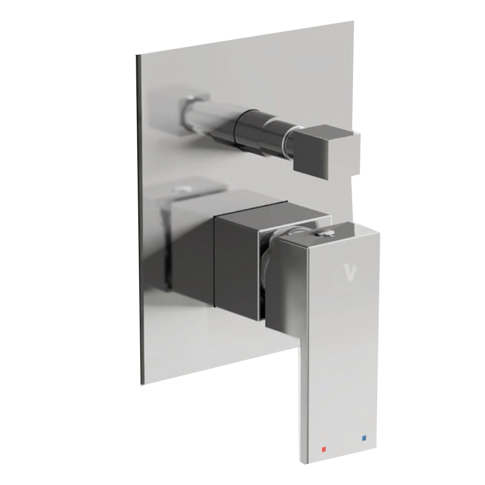Miscelatore doccia incasso Square con deviatore 2 vie ottone cromato con placca Slim by CeramicStore | Lo specialista del tuo bagno
