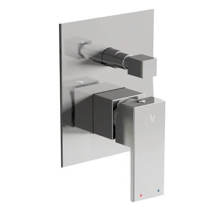 Miscelatore doccia incasso Square con deviatore 2 vie ottone cromato con placca Slim by CeramicStore | Lo specialista del tuo bagno