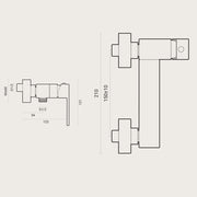 Miscelatore doccia esterno Square ottone cromo senza set doccia by CeramicStore | Lo specialista del tuo bagno
