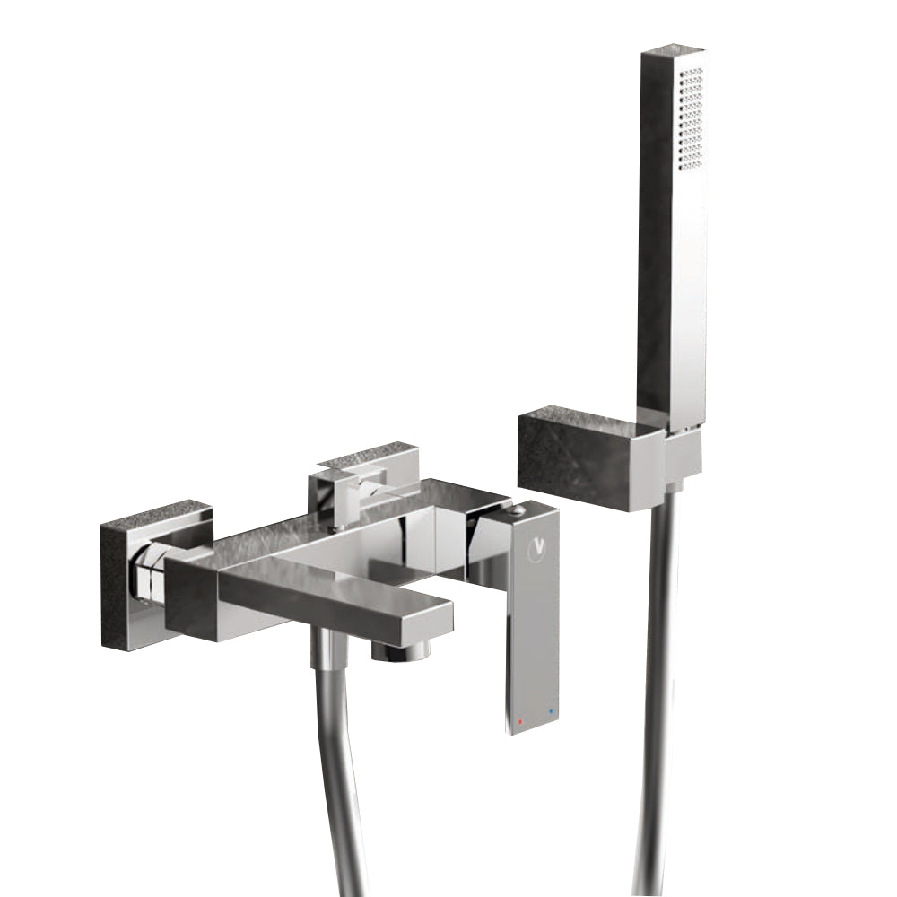 Miscelatore vasca esterno Square ottone cromo completo di set doccia by CeramicStore | Lo specialista del tuo bagno