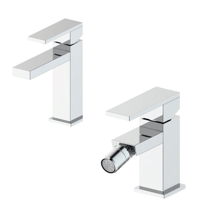 Composizione RubiFlux Square con miscelatore lavabo+ bidet in ottone cromato by CeramicStore | Lo specialista del tuo bagno
