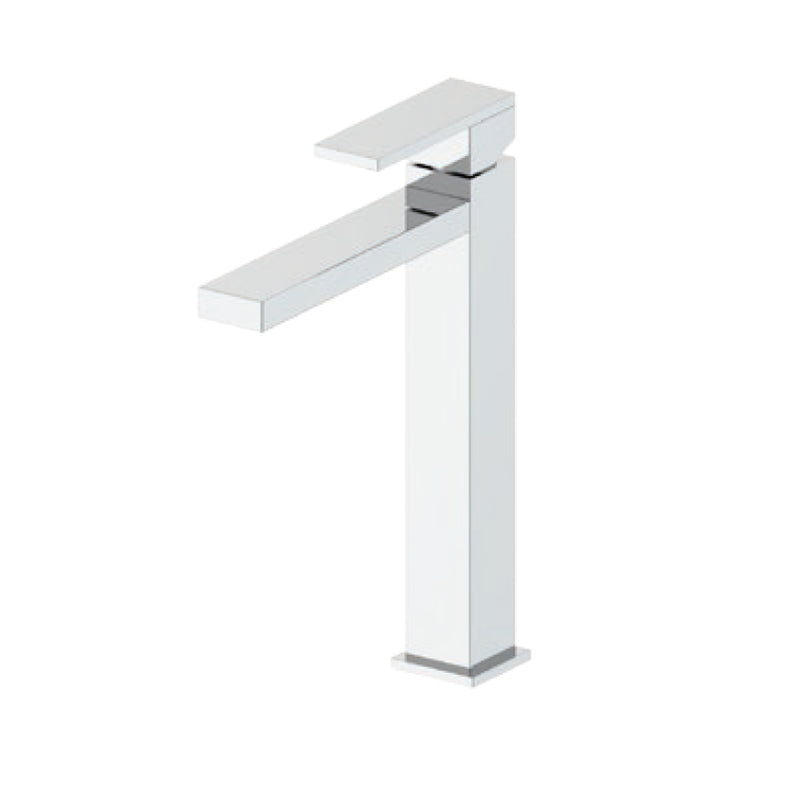 Composizione RubiFlux Square con miscelatore lavabo alto+ bidet ottone cromo con pilette di scarico by CeramicStore | Lo specialista del tuo bagno