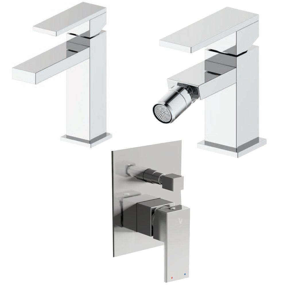 Composizione Square con miscelatore lavabo, bidet e doccia con deviatore 2 vie by CeramicStore | Lo specialista del tuo bagno
