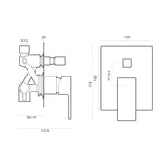 Composizione Square con miscelatore lavabo, bidet e doccia con deviatore 2 vie by CeramicStore | Lo specialista del tuo bagno