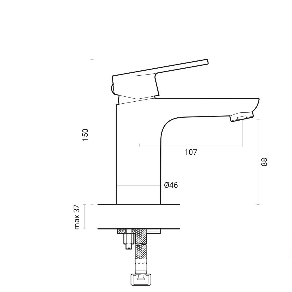 Miscelatore lavabo monocomando Orion ottone cromato con piletta di scarico by CeramicStore | Lo specialista del tuo bagno