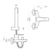 Miscelatore vasca esterno Orion ottone cromato fornito con set doccia by CeramicStore | Lo specialista del tuo bagno