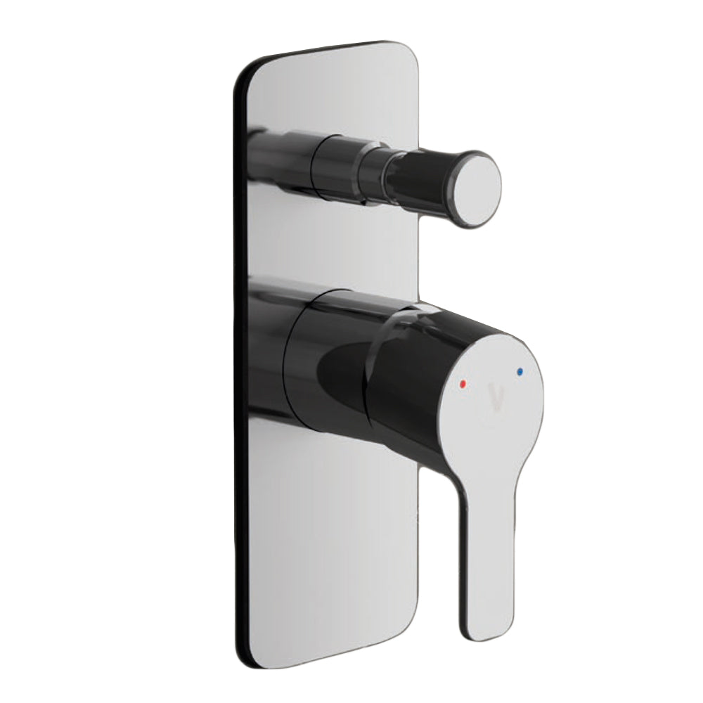 Miscelatore doccia incasso Brezza con deviatore 2 vie ottone cromato con placca Slim by CeramicStore | Lo specialista del tuo bagno