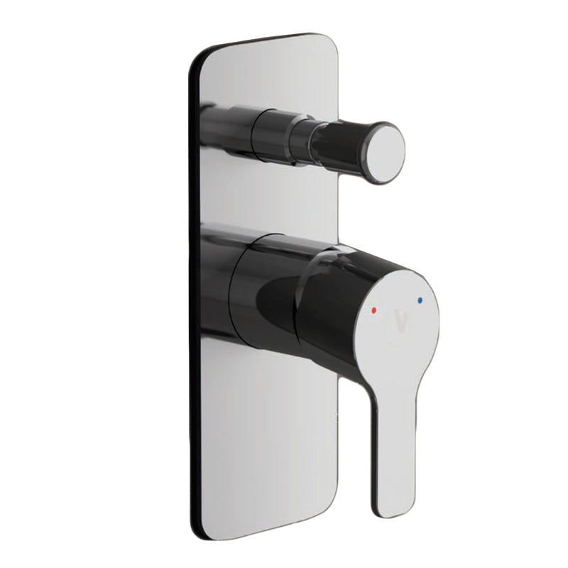 Miscelatore doccia incasso Brezza con deviatore 2 vie ottone cromato con placca Slim by CeramicStore | Lo specialista del tuo bagno