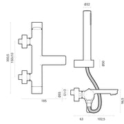 Miscelatore vasca esterno Brezza ottone cromo completo di set doccia by CeramicStore | Lo specialista del tuo bagno