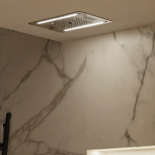 Soffione doccia ad incasso 40x60 cm 3 vie con cromoterapia bluetooth e telecomando by CeramicStore | Lo specialista del tuo bagno