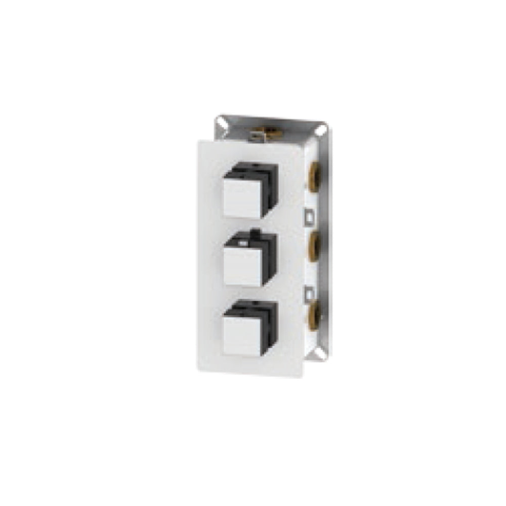Miscelatore doccia termostatico ad incasso mod. 'Q' in ottone con deviatore 6-4 vie by CeramicStore | Lo specialista del tuo bagno