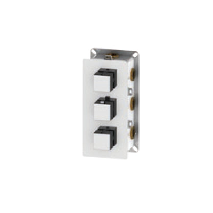 Miscelatore doccia termostatico ad incasso mod. 'Q' in ottone con deviatore 6-4 vie by CeramicStore | Lo specialista del tuo bagno