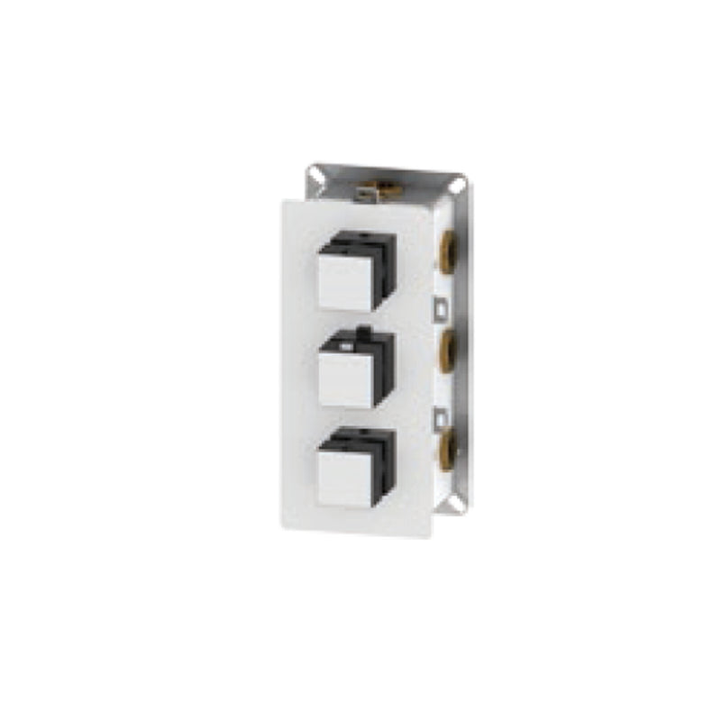 Miscelatore doccia termostatico ad incasso mod. 'Q' in ottone con deviatore 6-4 vie by CeramicStore | Lo specialista del tuo bagno