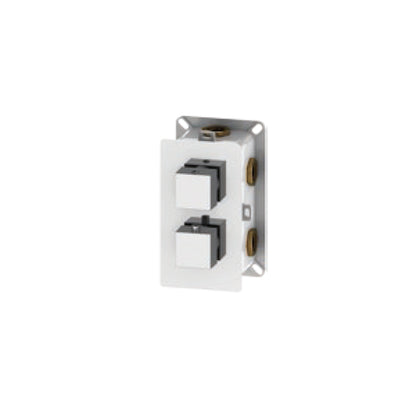 Miscelatore doccia termostatico ad incasso mod. 'Q' in ottone con deviatore 3-2 vie by CeramicStore | Lo specialista del tuo bagno