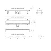 Canalina doccia rettangolare ad incasso 100x7 cm con cover full inox e membrana waterproof by CeramicStore | Lo specialista del tuo bagno