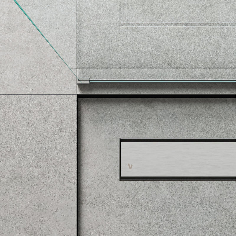 Canalina doccia rettangolare ad incasso 110x7 cm cover dull inox e membrana waterproof by CeramicStore | Lo specialista del tuo bagno