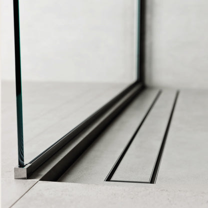 Canalina doccia incasso rettangolare 120x7 cm cover inox predisposta per piastrella e flange di supporto by CeramicStore | Lo specialista del tuo bagno