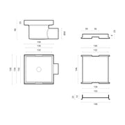 Canalina doccia incasso quadrata 15x15 cm con cover in full inox per predisposizione piastrella by CeramicStore | Lo specialista del tuo bagno