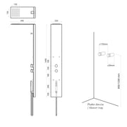 Pannello doccia multifunzionale Paris 145x49 cm acciaio spazzolato con cover bianca by CeramicStore | Lo specialista del tuo bagno