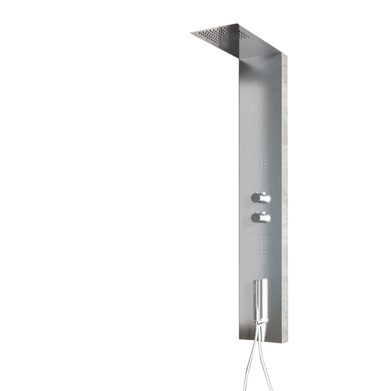 Pannello doccia multifunzionale Milano TMS 145x49 cm con soffione in finitura a specchio by CeramicStore | Lo specialista del tuo bagno
