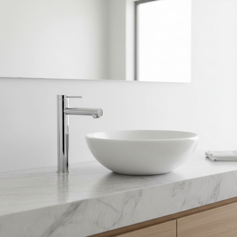 Miscelatore monocomando lavabo Alto senza scarico cromo lucido Argo collezione Alba