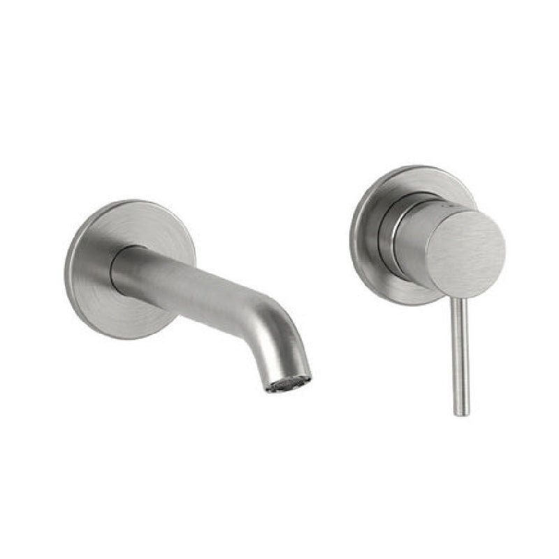 Miscelatore monocomando lavabo a muro senza scarico PVD Grigio Argo collezione Alba