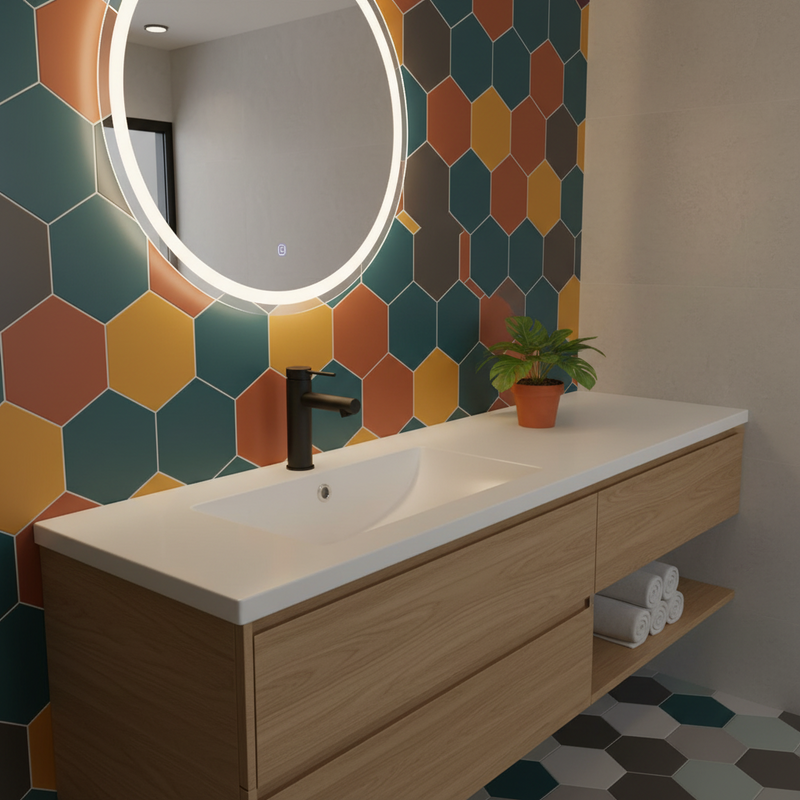 Miscelatore monocomando lavabo senza scarico Nero Opaco Argo collezione Alba