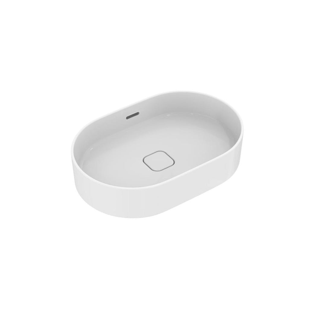 Lavabo d'appoggio 60x40 Ideal Standard Strada II con troppopieno e senza foro rubinetto