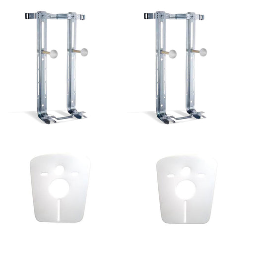 Kit per sanitari sospesi con 2 coppie di staffe e 2 protezioni antiurto by CeramicStore | Lo specialista del tuo bagno