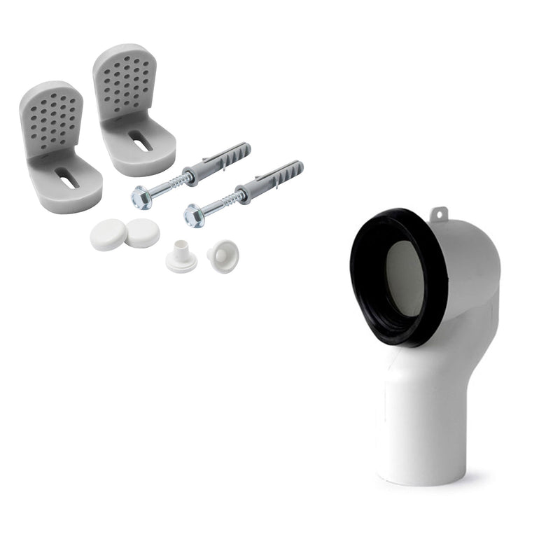 Kit installazione sanitari filo muro con curva e fissaggi a pavimento by CeramicStore | Lo specialista del tuo bagno