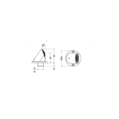Braccio doccia antivandalo Idral con soffione fisso by CeramicStore | Lo specialista del tuo bagno
