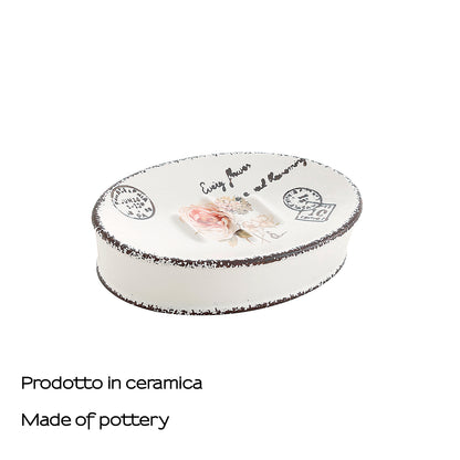 Portasapone da appoggio in ceramica Gedy serie Clothilde - Bianco