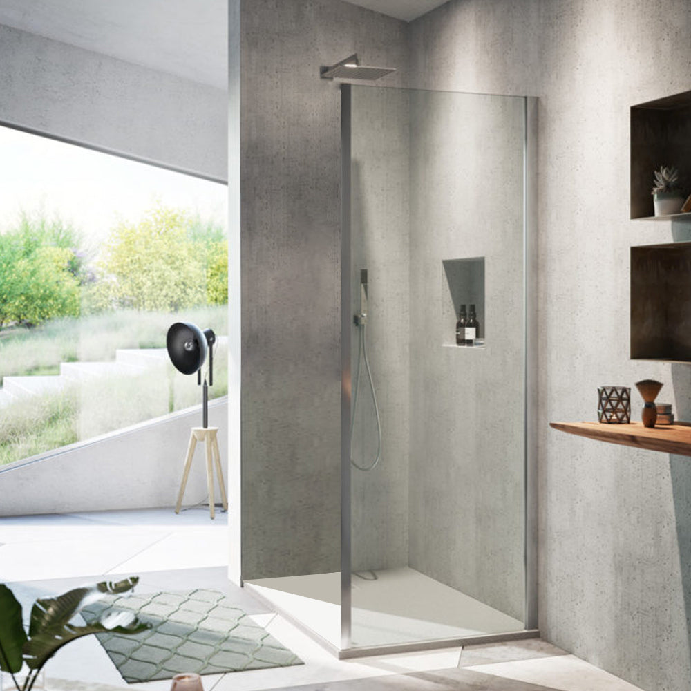 Parete fissa da 90 cm per box doccia Dioniso o Afrodite con porte scorrevoli o battenti in Cristallo Trasparente 6 mm by CeramicStore | Lo specialista del tuo bagno