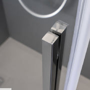 Box Doccia ad angolo 80x120 con lato fisso e porta scorrevole in cristallo 6 mm e profilo Cromo brillante Versione Sinistra by CeramicStore | Lo specialista del tuo bagno