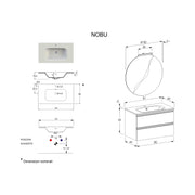 Composizione bagno sospesa Nexu 2 cassetti con lavabo specchio con lampada LED 80x50 cm grigio caldo by CeramicStore | Lo specialista del tuo bagno
