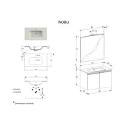 Composizione bagno sospesa Nexu 2 ante con lavabo specchio con lampada LED 80x50 cm rovere by CeramicStore | Lo specialista del tuo bagno