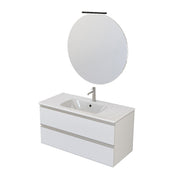 Composizione bagno sospesa Nexu 2 cassetti con lavabo specchio con lampada LED 100x50 cm bianco by CeramicStore | Lo specialista del tuo bagno