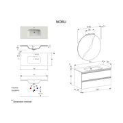 Composizione bagno sospesa Nexu 2 cassetti con lavabo specchio con lampada LED 100x50 cm bianco by CeramicStore | Lo specialista del tuo bagno