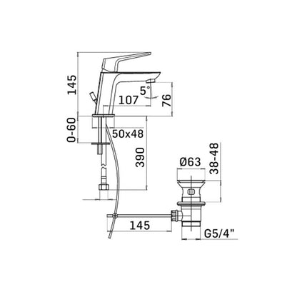 Set di Miscelatori lavabo e Bidet con scarico finitura cromata collezione Spartaco di Mamoli Rubinetterie by CeramicStore | Lo specialista del tuo bagno