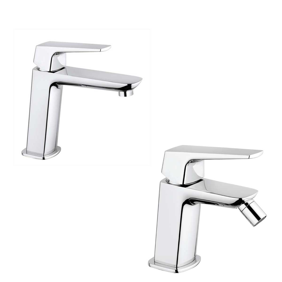 Set di Miscelatori lavabo e Bidet con scarico finitura cromata collezione Spartaco di Mamoli Rubinetterie by CeramicStore | Lo specialista del tuo bagno